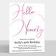 Hello Ninety Foil Birthday Invitations Image 1 of 8